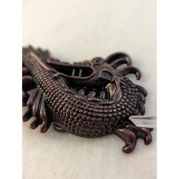 Snake/Dragon belt buckle 4x2" vtge Looks Coated bronze-ish color For 1.5" Belt. - Picture 6 of 9
